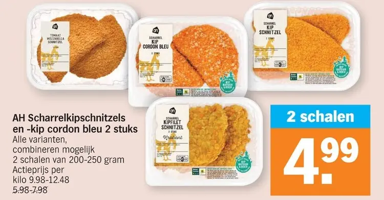 Promotie: Scharrelkipschnitzels en -kip cordon bleu