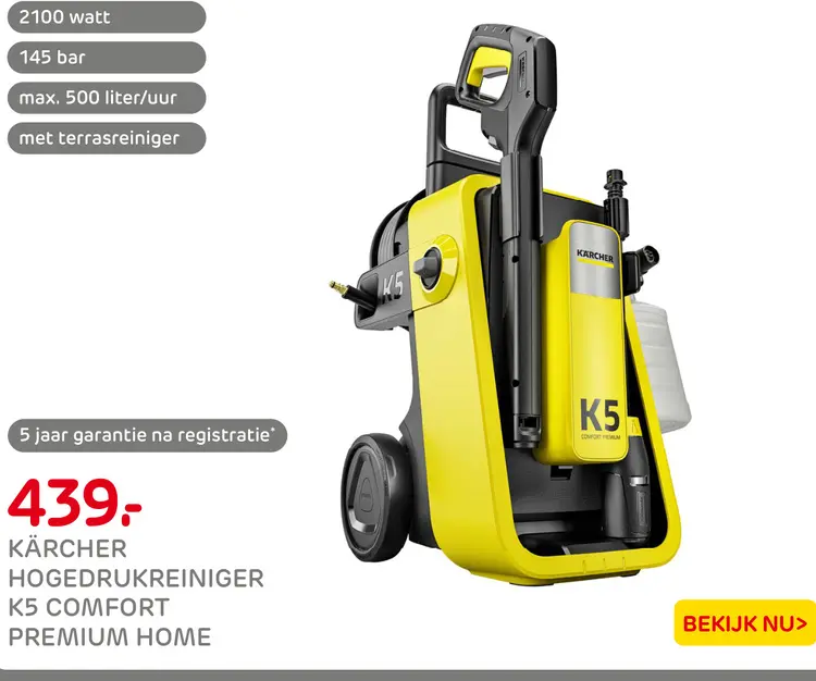 Aanbieding: Kärcher hogedrukreiniger k5 comfort premium h