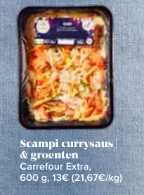 Promotie: Scampi currysaus & groenten