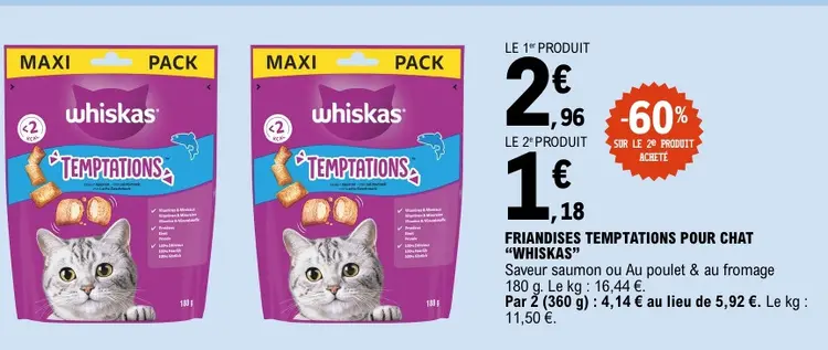 Offre: Friandises temptations pour chat
