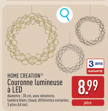 Offre: Couronne lumineuse à LED
