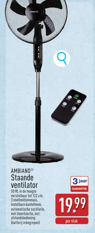 Promotie: Staande ventilator