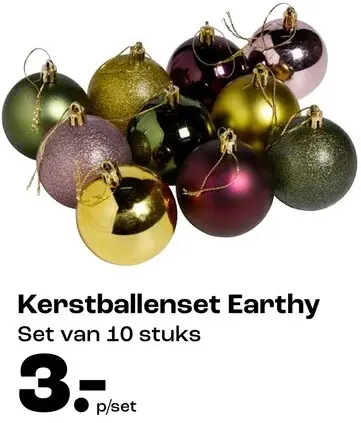 Promotie: Kerstballenset Earthy