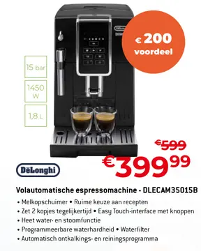 Aanbieding: Volautomatische espressomachine - DLECAM35015