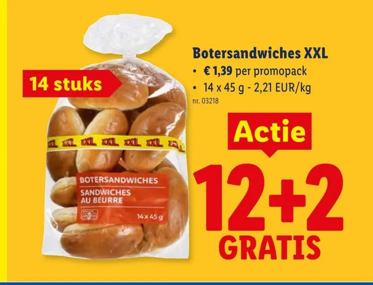 Promotie: Botersandwiches XXL