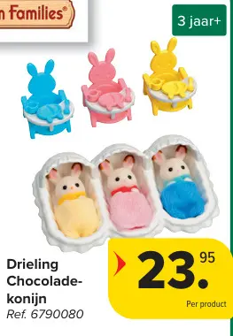 Aanbieding: Drieling Chocolade-konijn