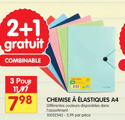 Offre: Chemise à élastiques a4