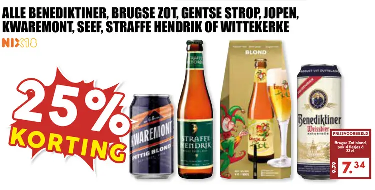 Aanbieding: Alle Benedikter, Burgse zot, Gentse strop, Jopen, Kwaremont, Seef, Straffe Hendrik of Wittekerke