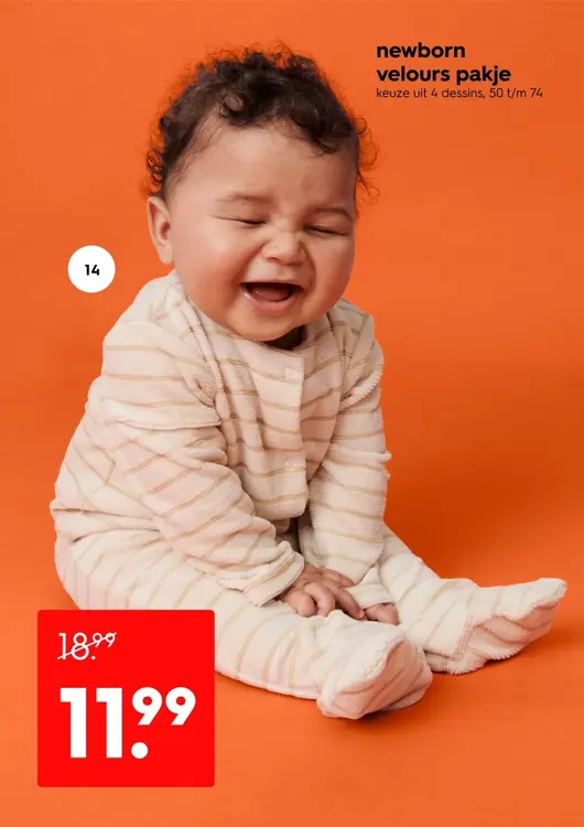 Aanbieding: Newborn velours pakje