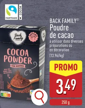 Offre: BACK FAMILY® Poudre de cacao