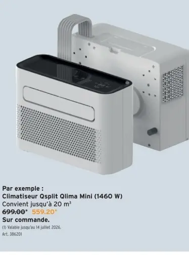 Offre: Climatiseur Qsplit Qlima Mini