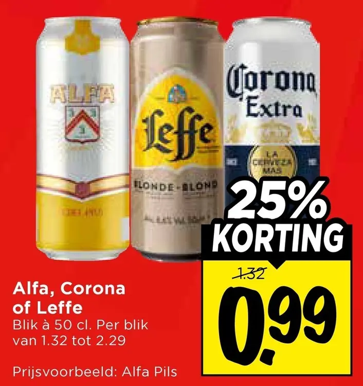 Aanbieding: Alfa, Corona of Leffe