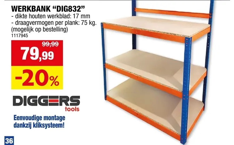 Promotie: Diggers Heavy Duty werkbank