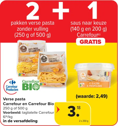 Promotie: Verse pasta
