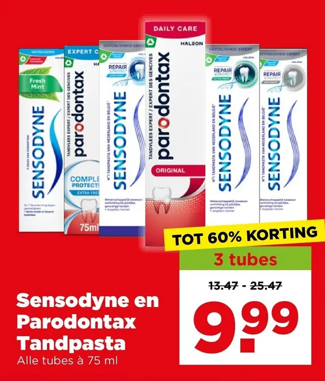 Aanbieding: Sensodyne en Parodontax Tandpasta