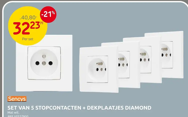 Promotie: Stopcontacten + dekplaatjes diamond