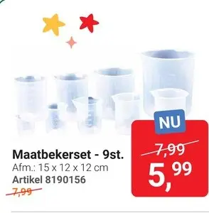 Aanbieding: Maatbekerset - 9st.