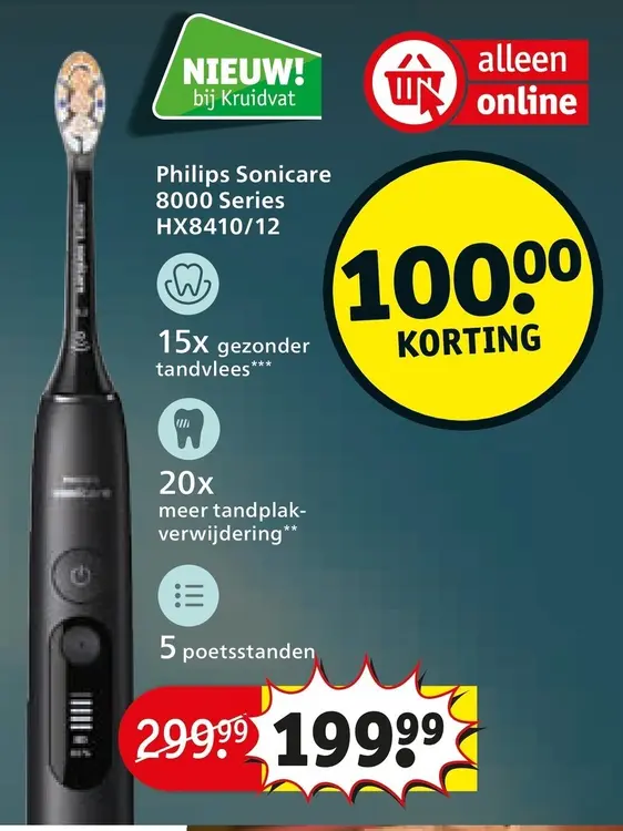 Promotie: Sonicare 8000 Series HX8410/12
