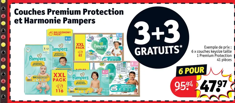 Offre: Couches Premium Protection et Harmonie Pampers
