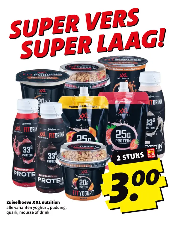 Aanbieding: Yoghurt, pudding, quark, mousse of drink
