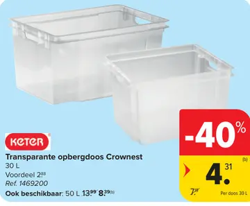Aanbieding: Transparante opbergdoos Crownest