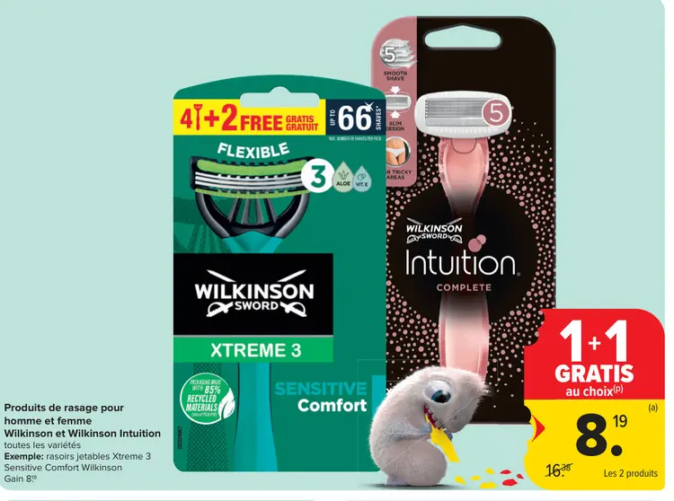Offre: Produits de rasage pour homme et femme