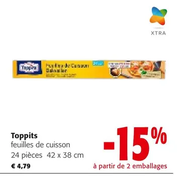 Offre: Toppits feuilles de cuisson