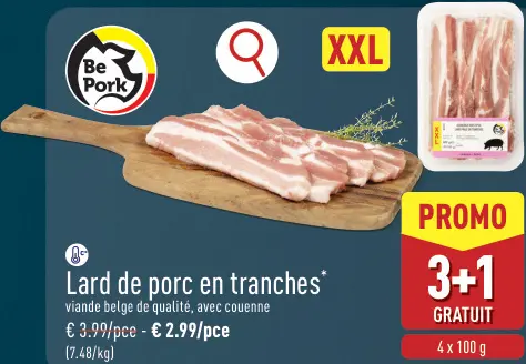 Offre: Lard de porc en tranches