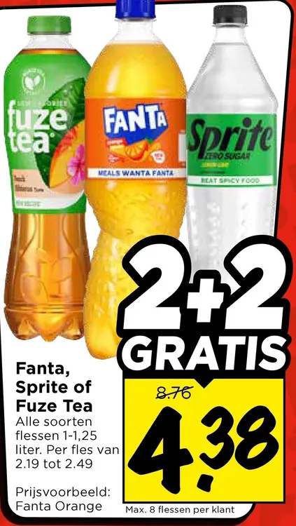 Aanbieding: Fanta, Sprite or Fuze Tea