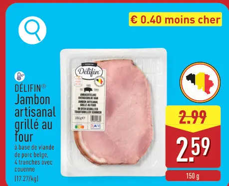 Offre: Jambon artisanal grillé au four