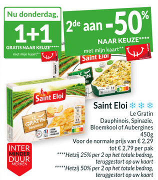 Aanbieding: Le Gratin Dauphinois, Spinazie, Bloemkool of Aubergines