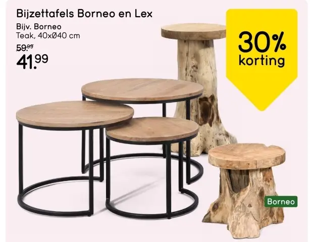 Aanbieding: Bijzettafels Borneo en Lex