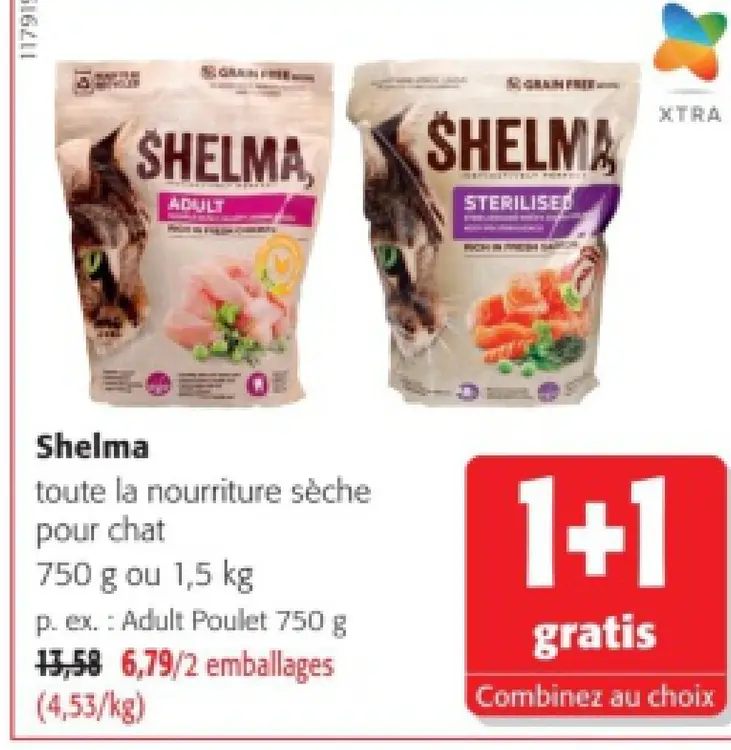 Offre: Shelma toute la nourriture sèche pour chat