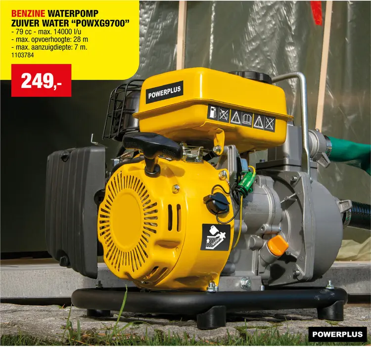 Promotie: Powerplus POWXG9700 waterpomp benzine 79cc zuiver water