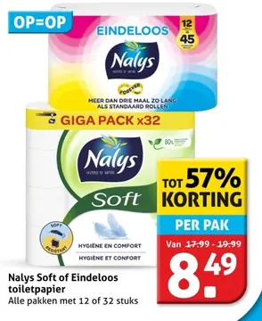 Aanbieding: Nalys Soft of Eindeloos toiletpapier