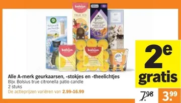 Aanbieding: Alle A-merk geurkaarsen, -stokjes en -theelichtjes