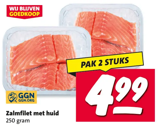Aanbieding: Zalmfilet met huid