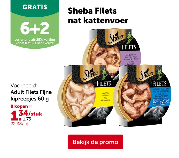 Promotie: Sheba Filets nat kattenvoer