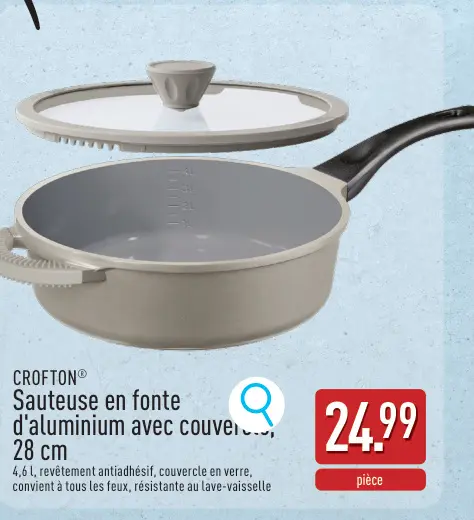 Offre: Sauteuse en fonte d'aluminium avec couvercle