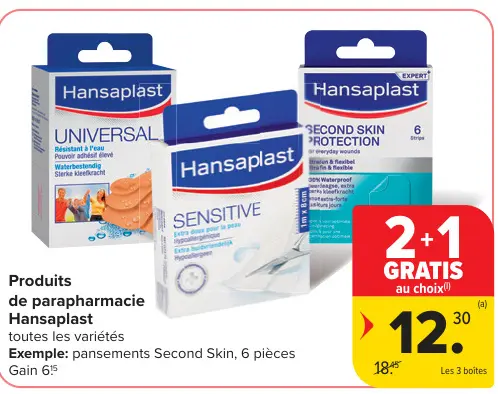 Offre: Hansaplast pansements Second Skin