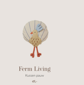 Aanbieding: Ferm Living kussen Pauw - Silver Fern/Undyed 