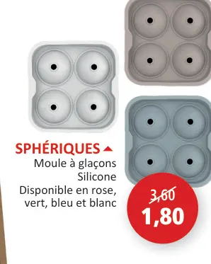 Offre: Moule à glaçons Silicone SPHÉRIQUES