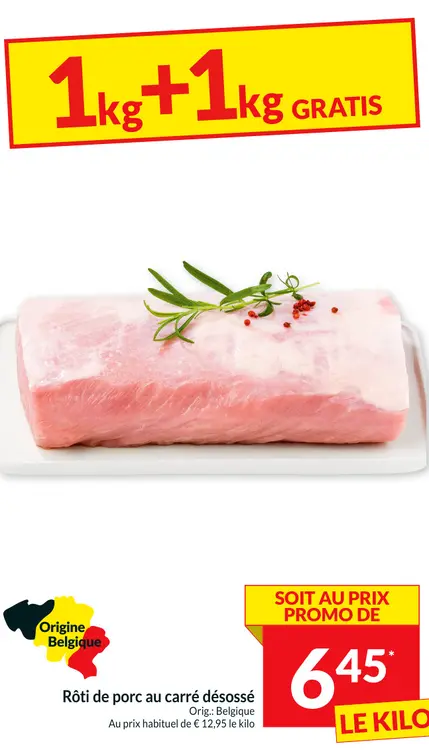 Offre: Rôti de porc au carré désossé