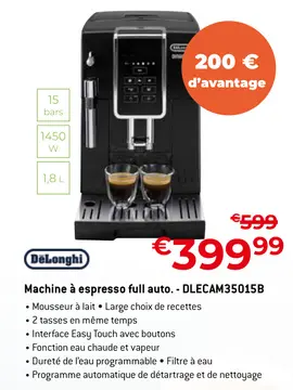 Offre: Machine à espresso full auto. - DLECAM35015B
