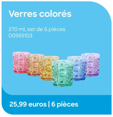 Offre: Verres colorés