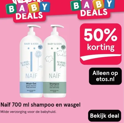 Aanbieding: Naïf 700 ml shampoo en wasgel