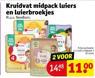 Promotie: Kruidvat midpack luiers en luierbroekjes
