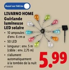 Offre: Guirlande lumineuse LED solaire