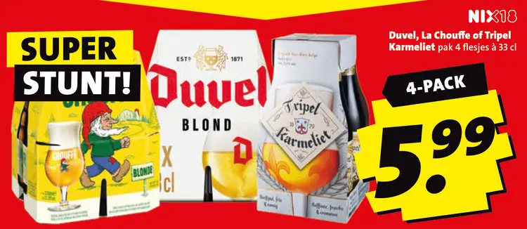 Aanbieding: Duvel, La Chouffe of Tripel Karmeliet