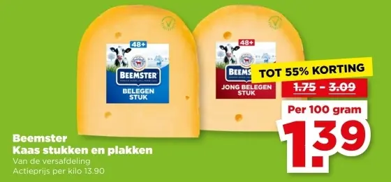 Aanbieding: Beemster Kaas stukken en plakken